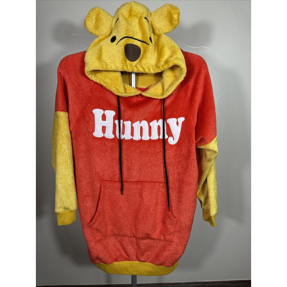 SOFT‎ Disney Parks Winnie The Pooh Fleece Hoodie "Hunny" Kangaroo Pocket
